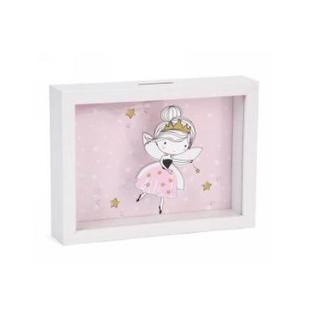 FAIRY MONEY BOX IN PINK AND WHITE