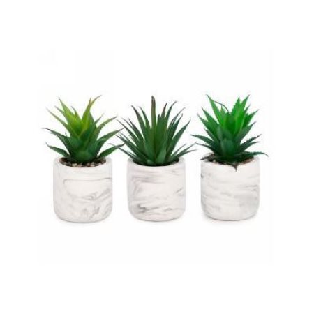 PLANTE ARTIFICIELLE POT BLANC MARBRÉ