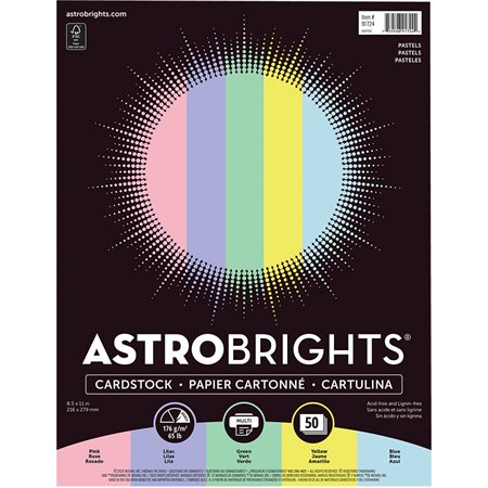 Papier cartonné 5 couleurs Astrobrights Party