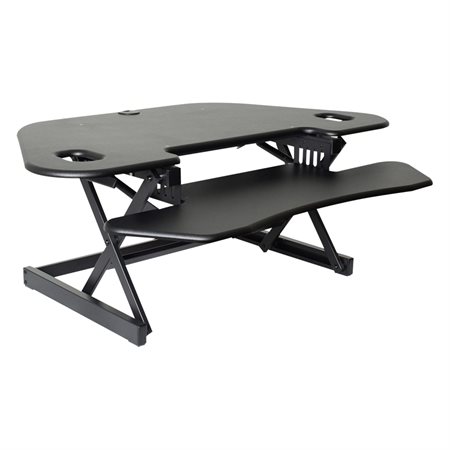 Height Adjustable Corner Standing Desk Converter black