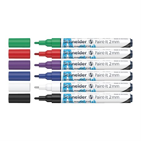 Paint-It 310 Acrylic Marker black, white, blue, violet, red, green