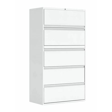 MVL1900 Series Lateral Filing Cabinets 5 drawers white
