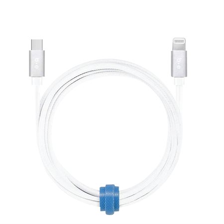 Câble tressé de charge / sync USB-C à Lightning 6 pi blanc
