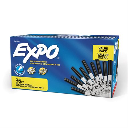 Expo® Low Odour Dry Erase Whiteboard Marker Ultra-fine. Box of 36 black