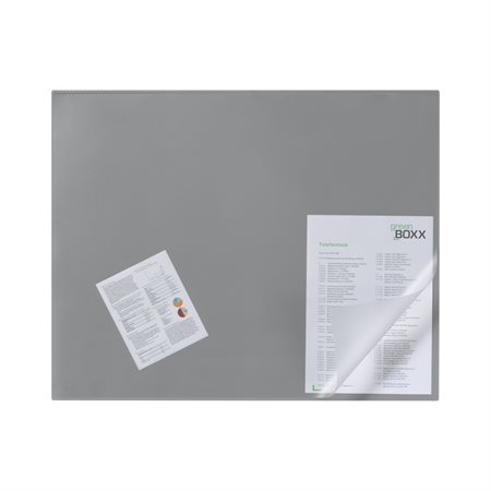 Desk Pad With Clear Overlay grey