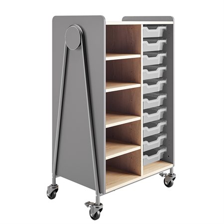 Whiffle Storage Cart - 4 Shelves and 10 Trays grey