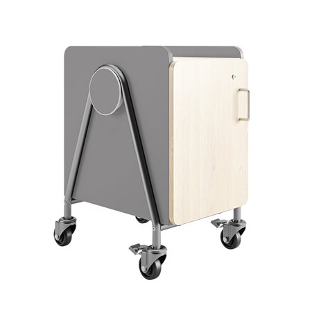 Whiffle Storage Cart - 4 Trays with Locking Door grey