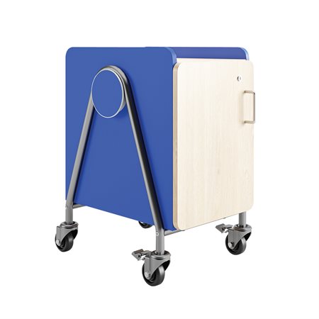 Whiffle Storage Cart - 4 Trays with Locking Door blue