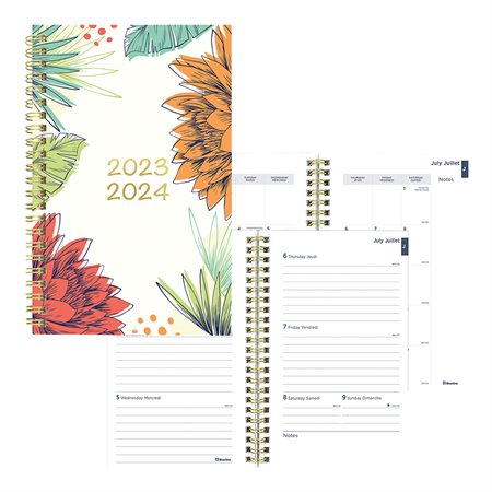Agenda académique hebdomadaire (2023-2024) fleurs