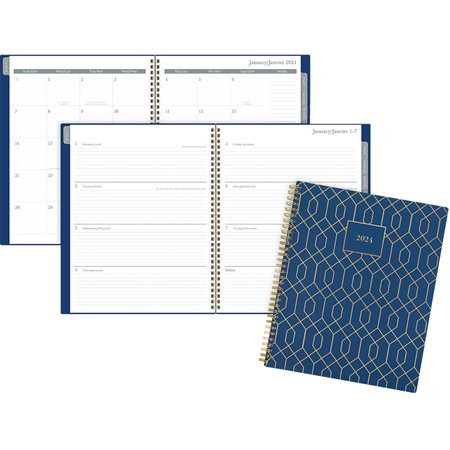 18-Month Weekly / Monthly Planner (2024) blue