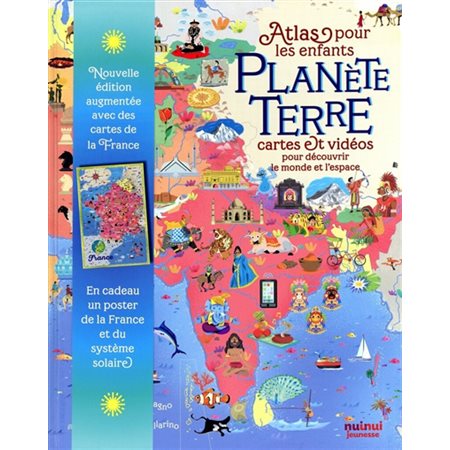 Planète Terre : atlas pour les enfants : cartes et vidéos pour découvrir le monde et l'espace ( 1 x NR )
