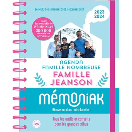 Agenda familial famille nombreuse Mémoniak 2024 avec Marie Alix Jeanson