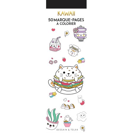 Kawaii : 50 marque-pages à colorier