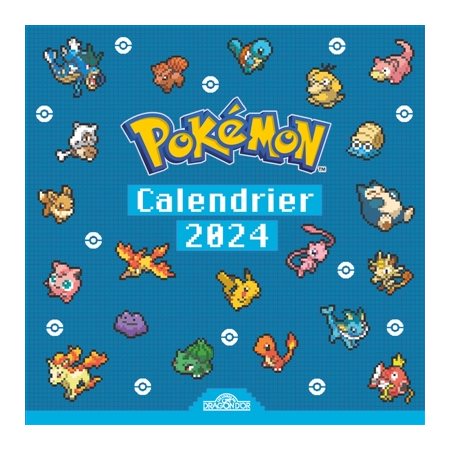 Pokémon Calendrier Pixel Art Bonne année 2024 avec Pokémon