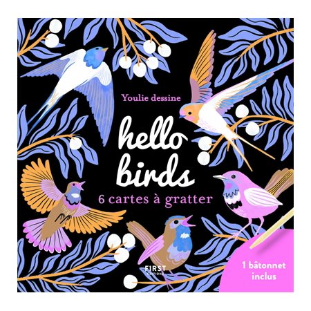 Hello birds : 6 cartes à gratter
