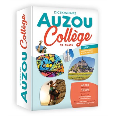 Dictionnaire Auzou collège, 10-15 ans : 2 en 1, noms communs & noms propres